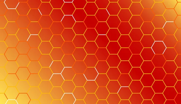 Rood Brandende Honingraat Raster Achtergrond Van Honingraat Abstracte Heet Patroon — Stockvector
