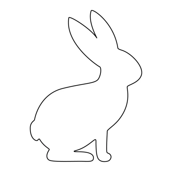 ウサギの黒いシルエットのアイコンだ バニーサイドビュー ウサギのペットのプロフィール 白い背景のベクトルグラフィックイラスト ベクターグラフィックス