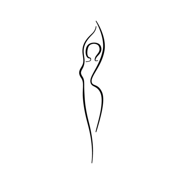 Schönheit Frau Linie Körpersilhouette Modell Weibliche Linie Figur Abstrakte Zeichnung — Stockvektor