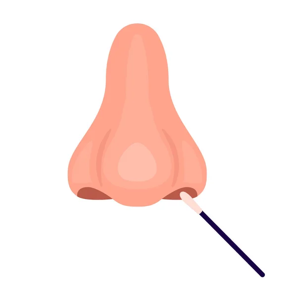 Nose Pcr Swab Test Control Virus Covid 나스랄 검출기는 분석을 — 스톡 벡터