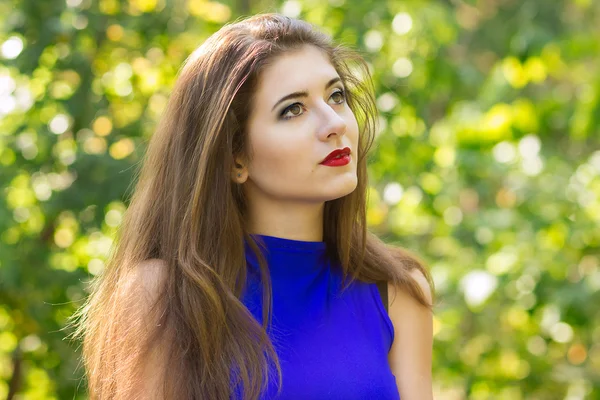 Portrait of very beautiful young brunette woman — Stock Photo, Image