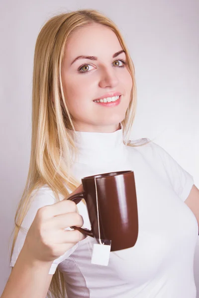 Portrait of a beautiful young blonde girl — Stock Photo, Image