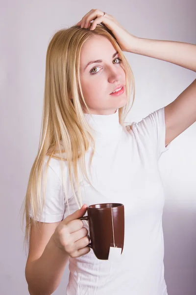 Portrait of a beautiful young blonde girl — Stock Photo, Image