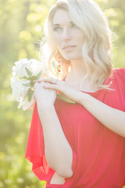 Portrait of a beautiful young blonde woman — Stock Photo, Image