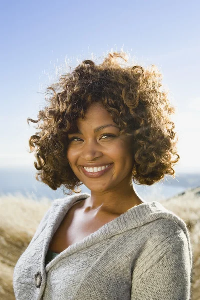 African American woman wearing sweater