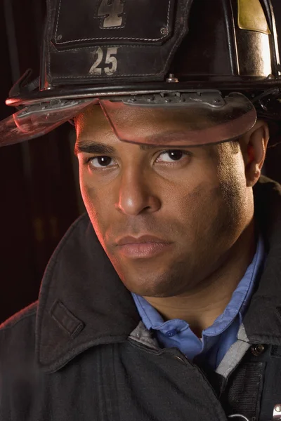 Portrait of Hispanic male firefighter