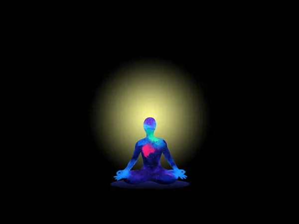 Human Meditate Mind Mental Health Yoga Art Meditation Chakra Spiritual — Stockfoto