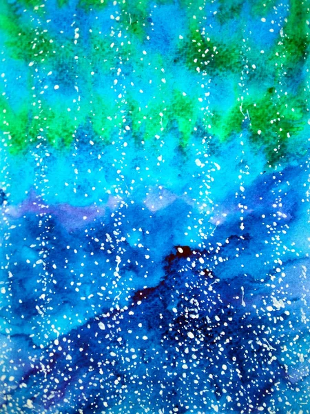 Abstracto Cielo Azul Nube Arte Acuarela Pintura Ilustración Diseño Dibujo — Foto de Stock