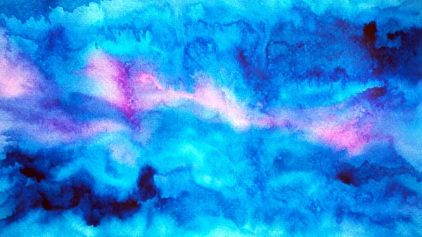 Abstrato Azul Céu Nuvem Arte Aquarela Pintura Ilustração Desenho Desenho — Fotografia de Stock