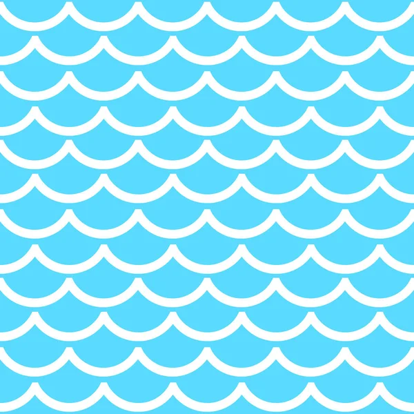 Biała Fala Błękitnym Oceanie Bezszwowy Wzór Projekt Ilustracji — Zdjęcie stockowe