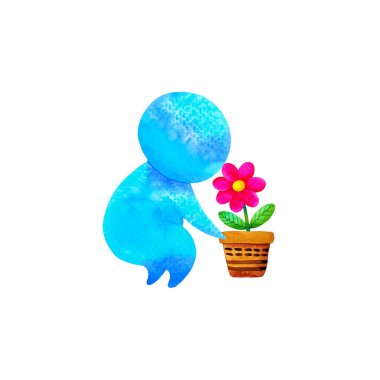 human and flower plant nature blossom growing love compassion empathy heart understanding abstract art watercolor painting illustration design drawing cartoon symbol positive emotion