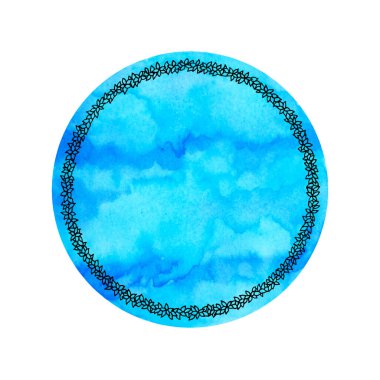 mavi su gökyüzü renk arkaplan çiçek çerçeve çelenk suluboya resim tasarımı resim şablonu