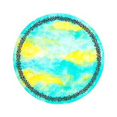 mavi su gökyüzü renk arkaplan çiçek çerçeve çelenk suluboya resim tasarımı resim şablonu