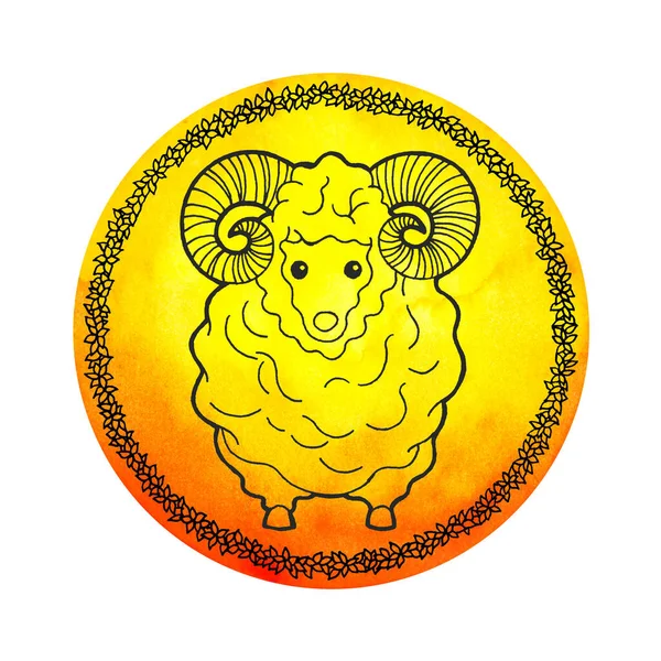 Aries Zodiaku Astrologia Horoskop Symbol Znak Logo Ikona Projekt Element — Zdjęcie stockowe