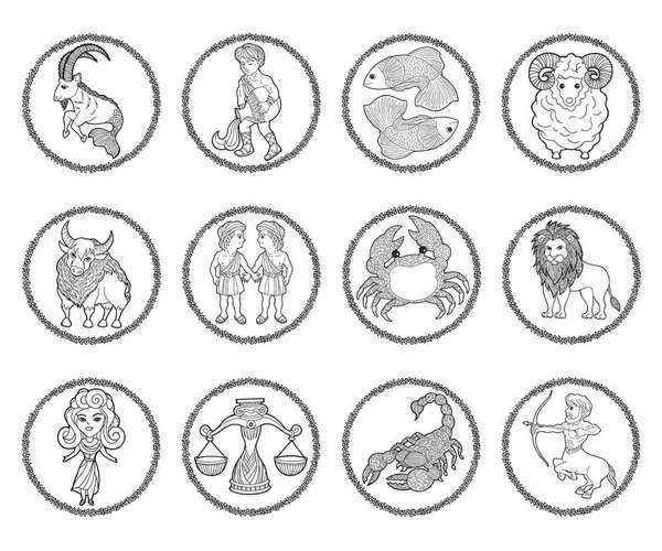 Zodiac Astrology Horoscope Symbol Sign Logo Icon Design Element Color — стоковое фото