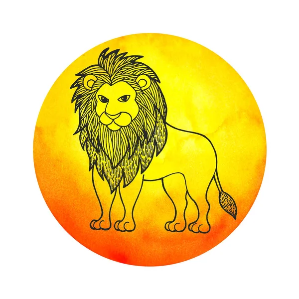 Leo Lion Zodiac Αστρολογία Σύμβολο Ζώδιο Λογότυπο Εικονίδιο Σχέδιο Στο — Φωτογραφία Αρχείου