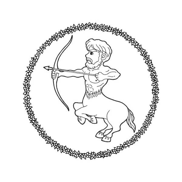 Sagittarius Zodiac Astrology Horoscope Symbol Sign Logo Icon Design Fire — ストック写真