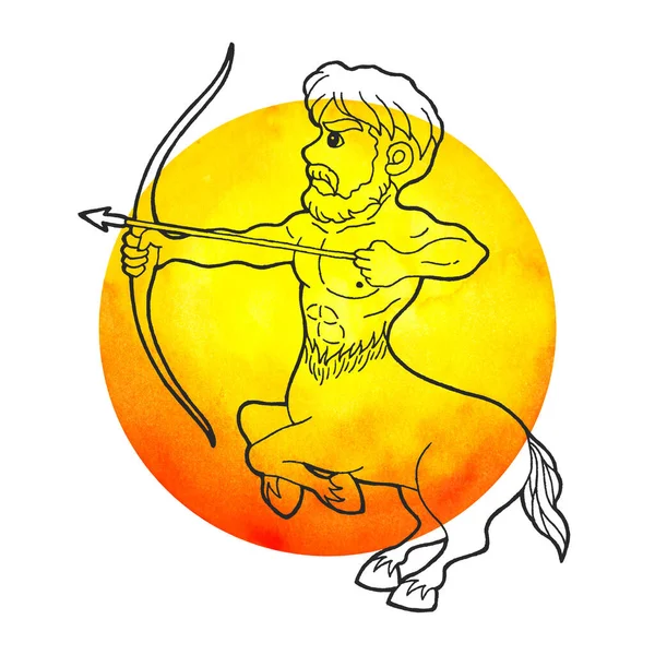 Sagittarius Zodiac Astrology Horoscope Symbol Sign Logo Icon Design Fire — Foto de Stock