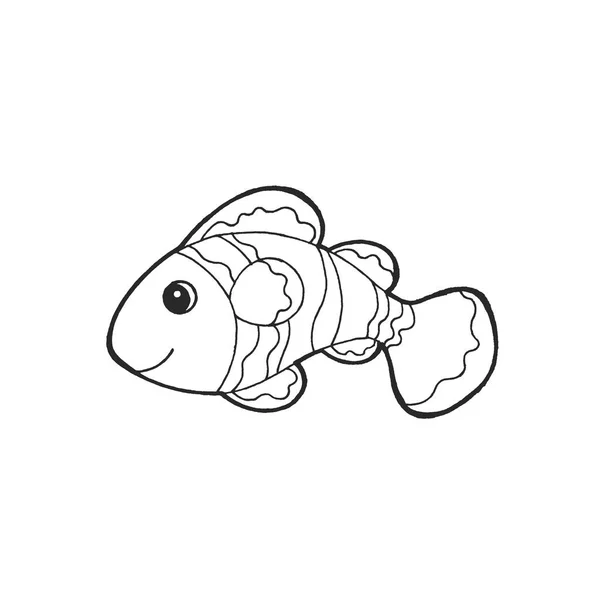 Ocellaris Clownfish Eläin Kala Luonto Taide Käsi Piirustus Kuvitus Luonnos — kuvapankkivalokuva