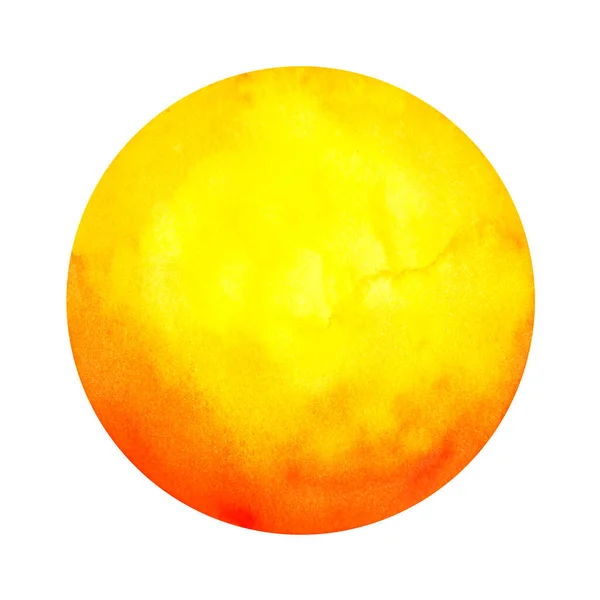 Yellow Orange Color Background Fire Element Sun Moon Watercolor Painting — Stok fotoğraf