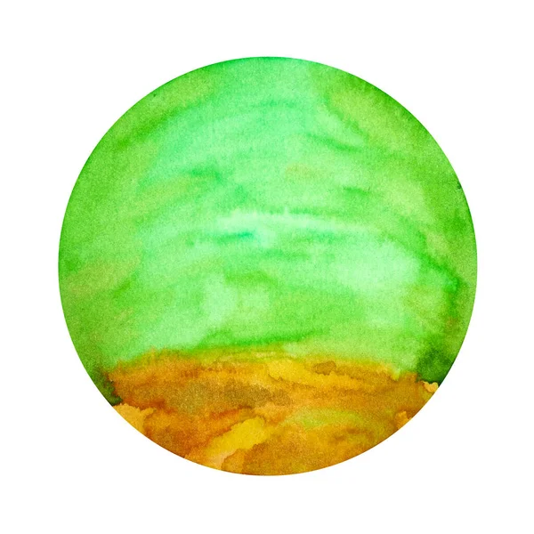 Cor Verde Fundo Terra Elemento Aquarela Pintura Ilustração Desenho Arte — Fotografia de Stock