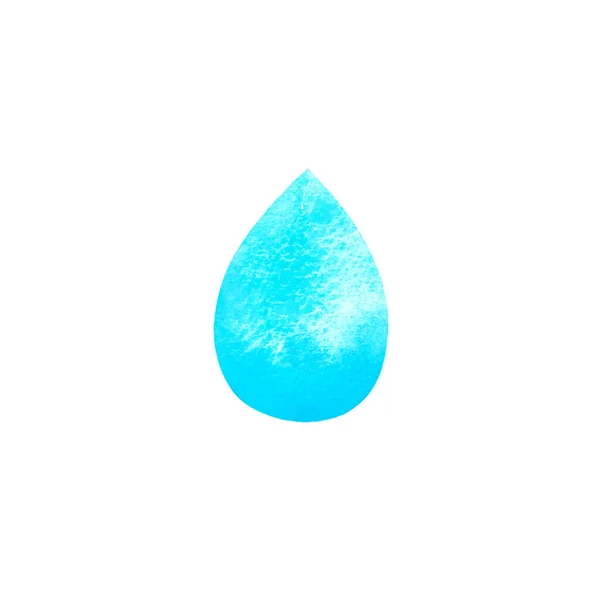 Blue Water Drop Rain Nature Liquid Clean Aqua Art Watercolor — Fotografia de Stock