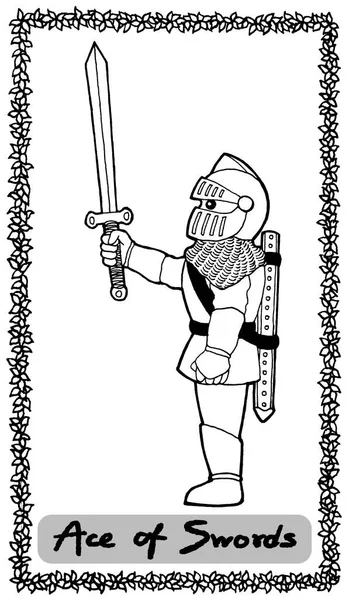Medieval Knight Armor Warrior Sword Weapon Battle Helmet Cartoon Art — Photo