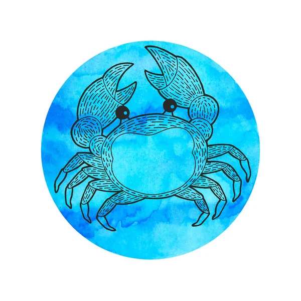 Crab Cancer Zodiac Astrology Horoscope Symbol Sign Logo Icon Design — ストック写真