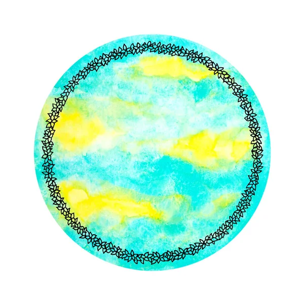 mavi su gökyüzü renk arkaplan çiçek çerçeve çelenk suluboya resim tasarımı resim şablonu