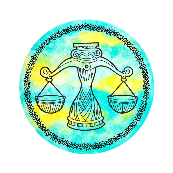 Libra Zvěrokruh Astrologie Horoskop Symbol Znak Logo Ikona Design Vzduchu — Stock fotografie