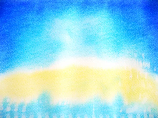 抽象的な青い白い色の空の水海の波の山の範囲の水彩画のイラストのデザインの手描き — ストック写真