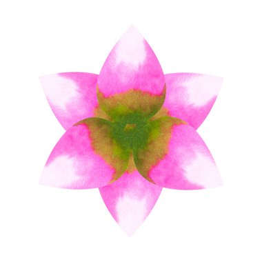 Lotus çakra mandala logo sembolü kavramı. Pembe çiçek yaprağı çiçekli suluboya resim tasarım işareti.