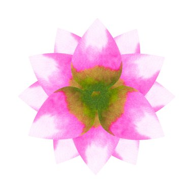 Lotus çakra mandala logo sembolü kavramı. Pembe çiçek yaprağı çiçekli suluboya resim tasarım işareti.