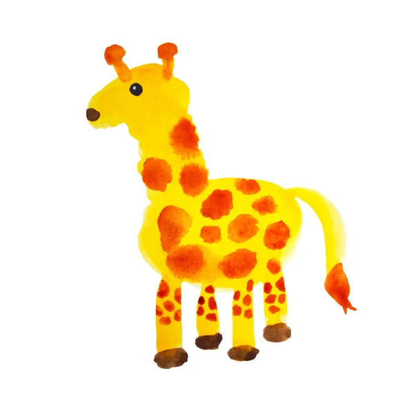 Giraffe Cute Cartoon Watercolor Painting Art Illustration Design Hand Drawing — Stock Photo, Image