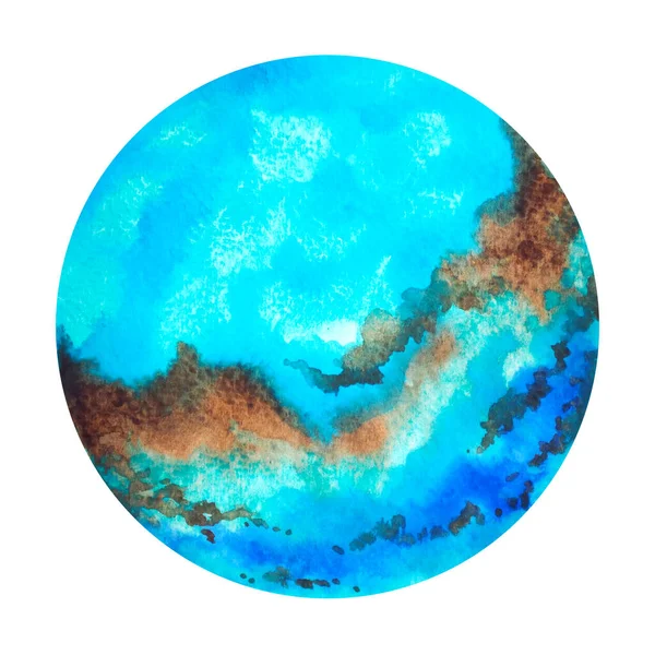 Planeta Azul Arte Abstrato Universo Estrela Mental Mente Espiritual Aquarela — Fotografia de Stock