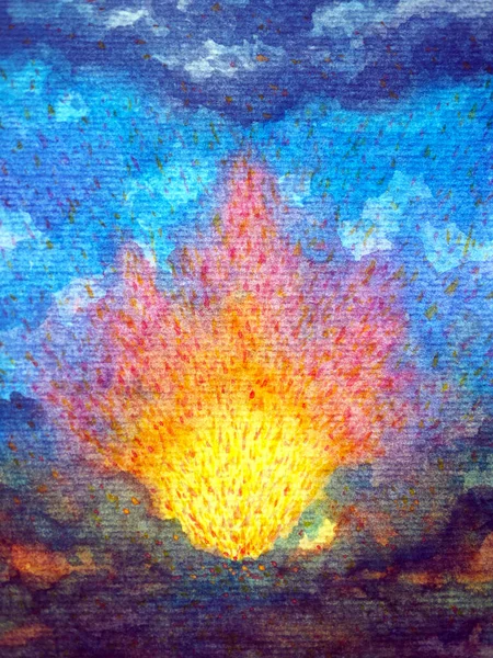 Explosión Poder Fuego Estallar Llama Mente Abstracta Espiritual Arte Mental —  Fotos de Stock