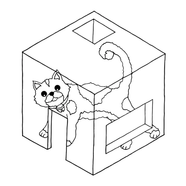 องแมวสถาป ตยกรรมแนวค ลปะเวกเตอร วาดด วยม — ภาพเวกเตอร์สต็อก