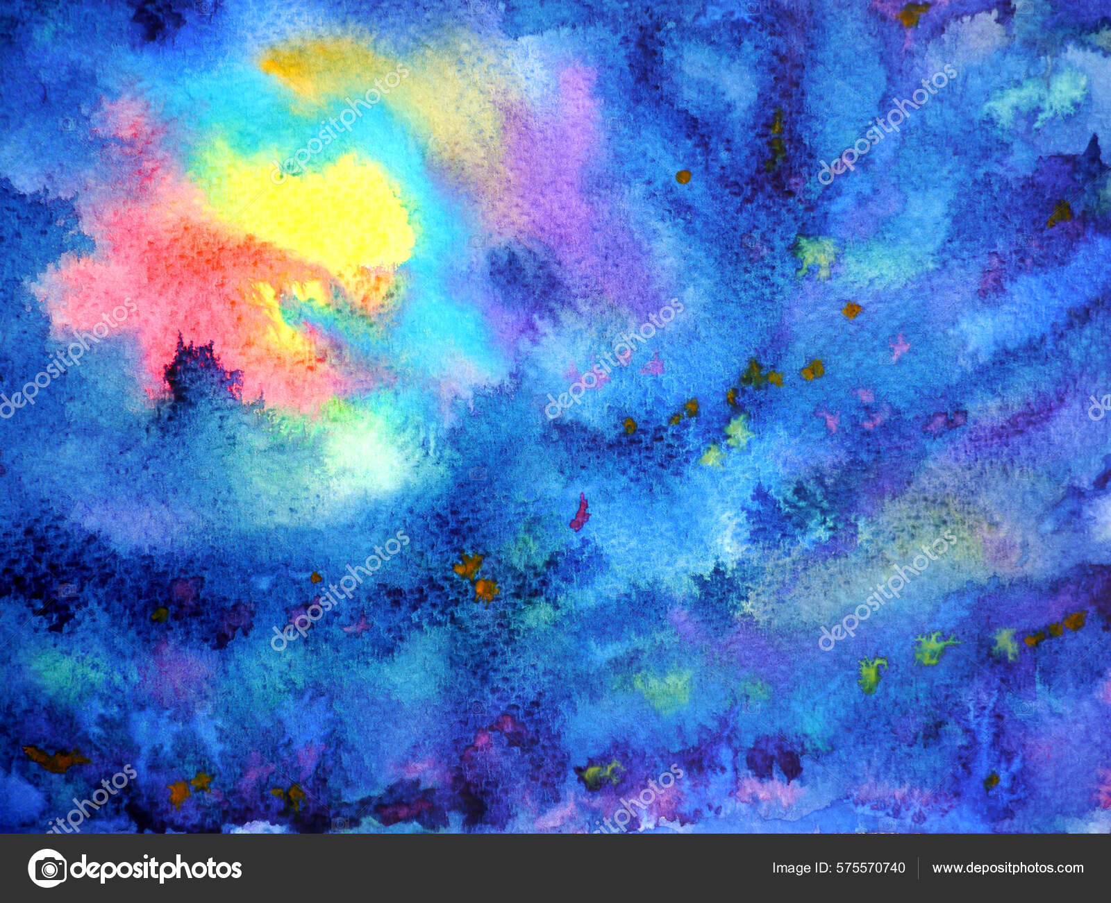 藍　　　青と黄色の抽象画 藍青と黄色の抽象画