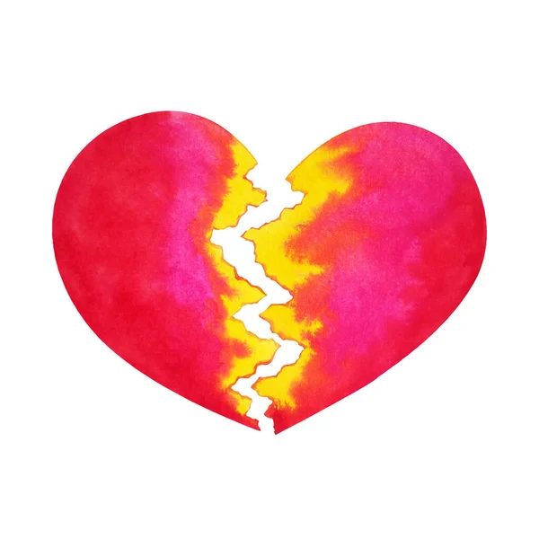 Red Heartbreak Broken Heart Crack Break Pain Divorce Love Relationship — Stockfoto