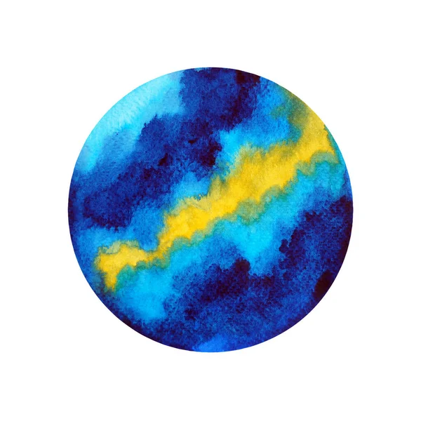 アジャ第三の目チャクラ藍青のロゴシンボルアイコンレイキ心精神的な健康治癒ホリスティックエネルギー蓮曼荼羅水彩画アートイラストデザイン宇宙背景 — ストック写真