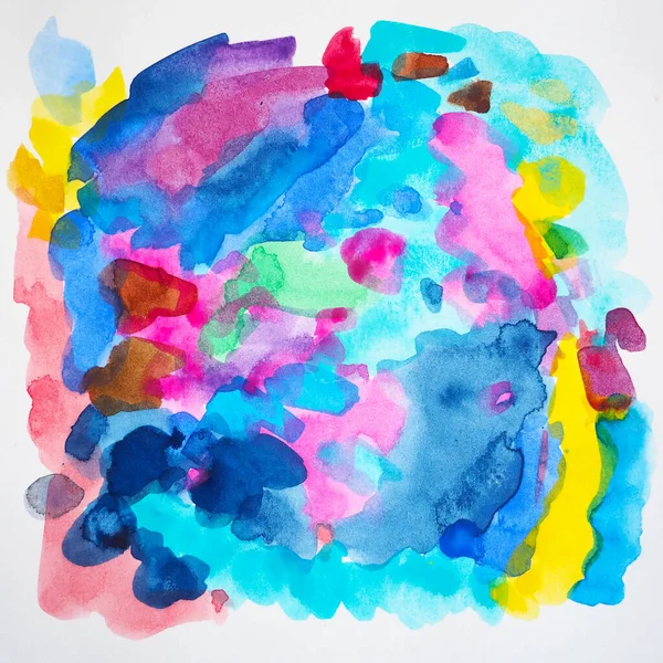 心の健康から抽象芸術精神的な魂全体的な鮮やかな色の癒し水彩画イラストアートセラピーの背景ブラシ紙虹壁紙アートワーク — ストック写真