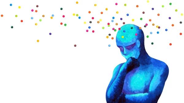 Human Thinking Abstract Color Dot Spread Mind Mental Health Spiritual — Stockfoto