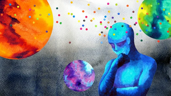 Human Thinking Abstract Color Dot Spread Mind Mental Health Spiritual — Stockfoto