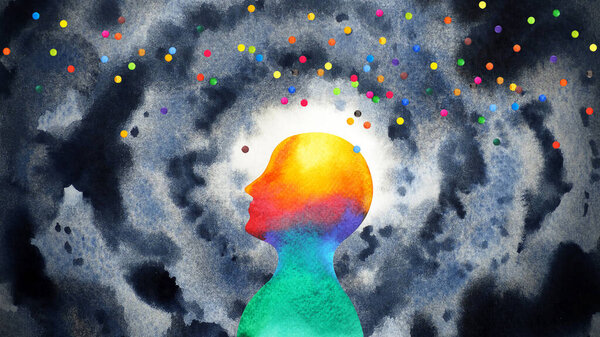 Spiritual Human Meditate Mental Mind Soul Health Connect Universe Chakra — Foto de Stock
