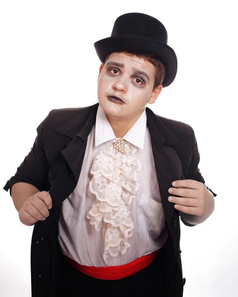 Fat teenager dressed as a vampire for Halloween — Stock Photo, Image