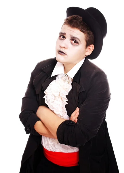 Adolescente gordo vestido como um vampiro para o Halloween — Fotografia de Stock