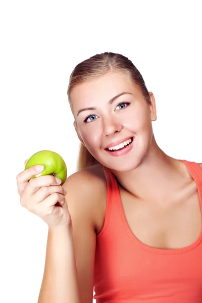 Young women with an apple Stock Image