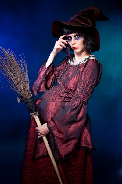 Pregnant witch. Halloween — Stock Photo, Image