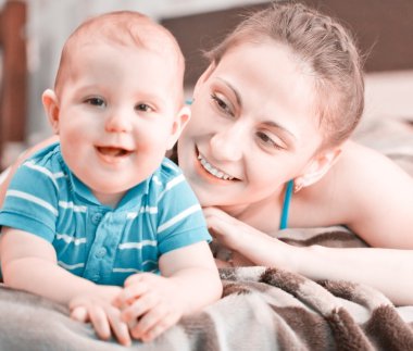 Anne, anne ile bebek ile iyi bir çocuk,