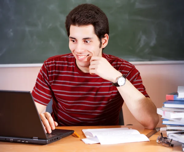 Teacher on laptop — Stock Photo, Image